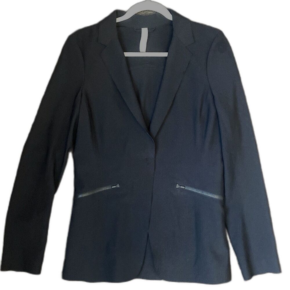 Athleta Womens Avenues Blazer Black Jacket One Snap Stretch 6 Seamless Soft - Picture 2 of 11